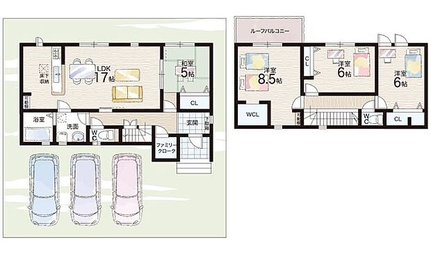 【4LDK+S(納戸)】○あすか野小学校・・・徒歩3分 ○上中学校・・・徒歩20分