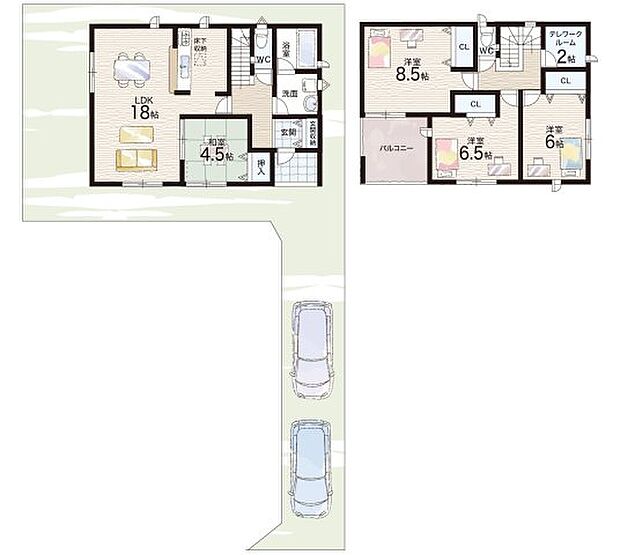 【4LDK+S(納戸)】○広陵東小学校・・・徒歩2分 ○広陵中学校・・・徒歩21分