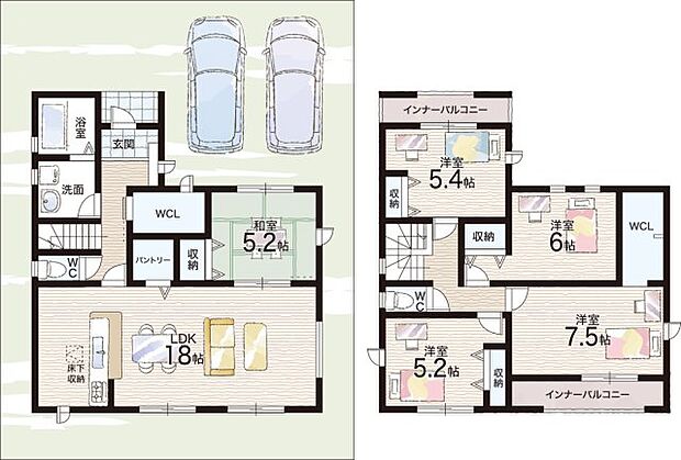 【5LDK+S(納戸)】○郡山北小学校・・・徒歩10分 ○郡山中学校・・・徒歩23分
