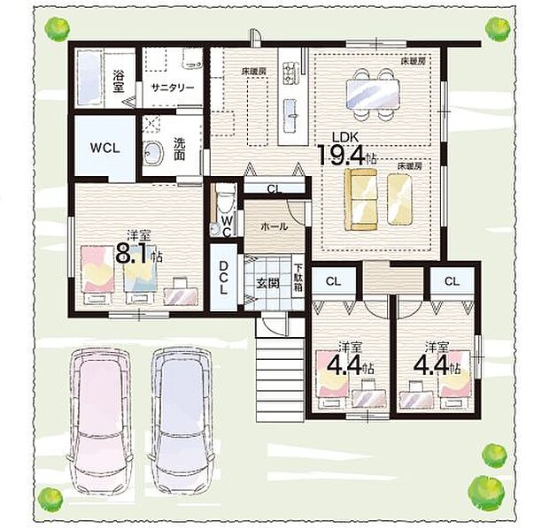 【3LDK】○唐櫃小学校・・・徒歩7分 ○唐櫃中学校・・・徒歩3分