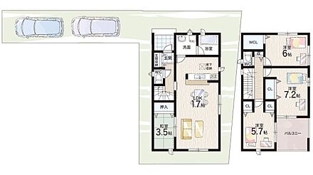 ○平群小学校・・・徒歩13分 ○平群中学校・・・徒歩6分 