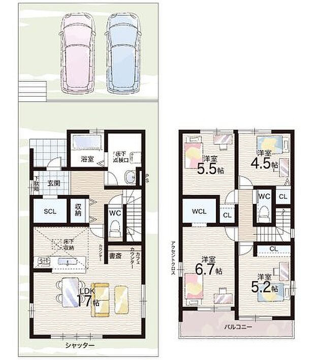 【5LDK】○松尾小学校・・・徒歩10分 ○白川台中学校・・・徒歩5分