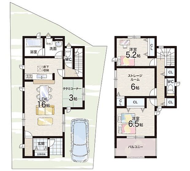 【2LDK】○私市小学校・・・徒歩6分 ○第四中学校・・・徒歩15分