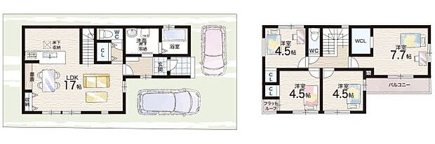 【4LDK】○日野小学校・・・徒歩7分 ○春日丘中学校・・・徒歩9分