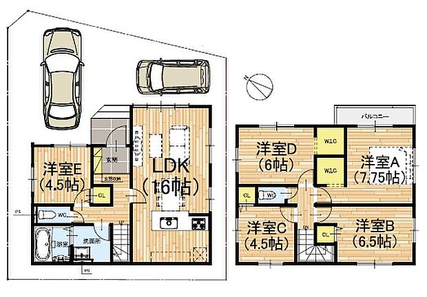 【5LDK】○小浜小学校・・・徒歩5分 ○安倉中学校・・・徒歩19分