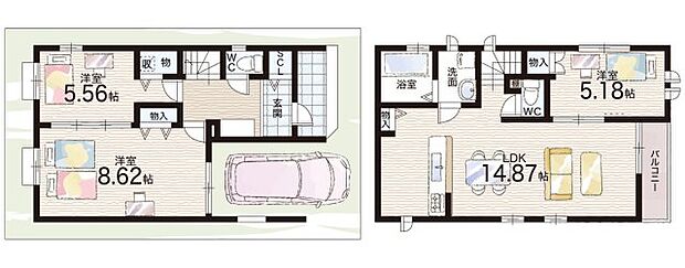 【3LDK】○浜田小学校・・・徒歩7分 ○大庄北中学校・・・徒歩6分