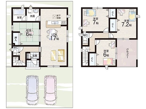 【4LDK】○御園小学校・・・徒歩11分 ○玉園中学校・・・徒歩25分