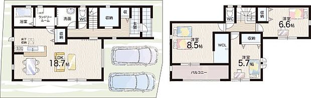 【3LDK】○郡山北小学校・・・徒歩12分 ○郡山中学校・・・徒歩17分