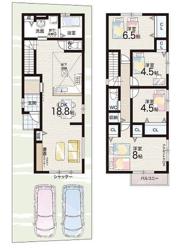 【4LDK】○熊野田小学校・・・徒歩9分 ○第十五中学校・・・徒歩5分