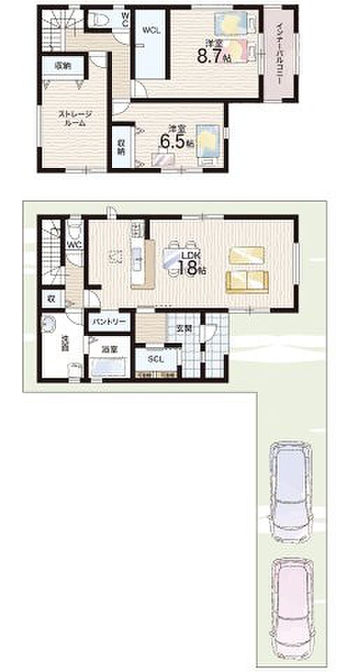 【2LDK+S(納戸)】○曙川東小学校・・・徒歩6分 ○曙川南中学校・・・徒歩20分