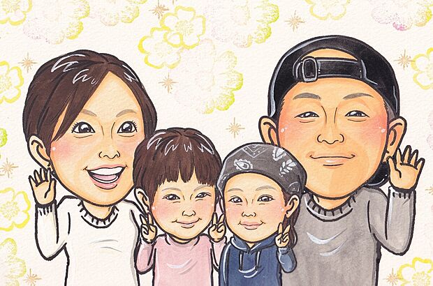 ご成約記念として『ご家族の似顔絵』プレゼント!