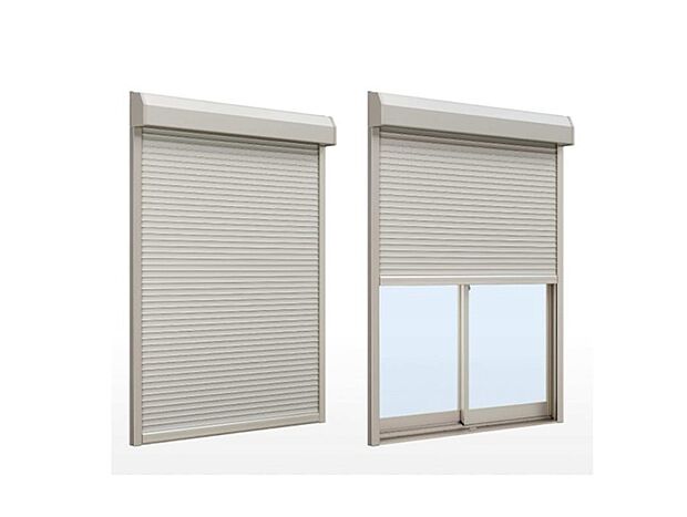 【-】大切な家と家族を守るシャッター雨戸は、ロックを内側からしかはずせないから防犯性に優れ、台風などにも安心です。