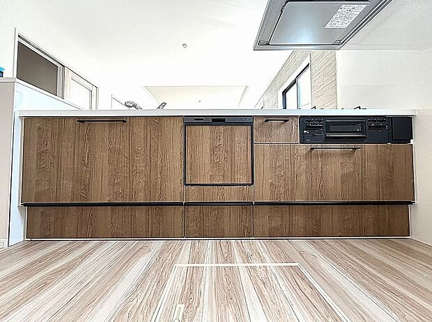 【【1号棟】キッチン】木目調のお洒落なキッチン！