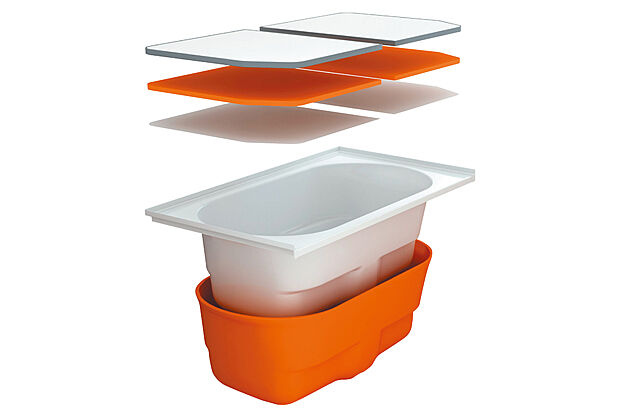 【サーモバスS】4時間後の温度低下をわずか2.5℃以内に抑える魔法びん浴槽なのでいつでも温かく、省エネにも大きく貢献します。