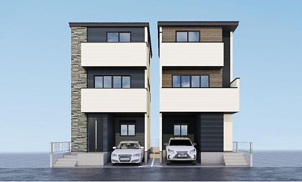 【外観パース】■外観、間取り、陽当たり、風通り、リビング、キッチン、駐車、スペース、眺望、街並み、周辺環境など、こちらの物件で毎日の暮らしに役立つポイント「知って納得」生活イメージを詳しく説明させて頂きます。