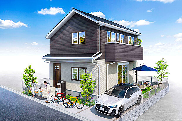 【完成予想外観図】10号棟　外観完成予想図（図面を基に描いたもので現実と多少異なる場合がございます。）