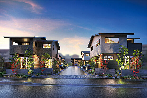 【灯かりのいえなみ協定(R)】
夜道を明るく照らすことで防犯性と安全性が向上。光と影に包まれた美しい街並が、住まう方を玄関までやさしくエスコートしてくれます。