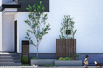 【緑の潤いをもたらす植栽計画】