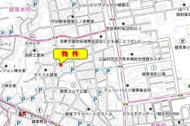 カーナビ：熊本市中央区帯山５丁目３６-６１付近