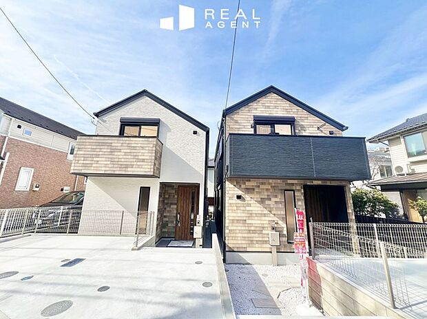 可愛らしい外観の2棟!住環境が整った暮らしやすい立地に、上質感に満ちた外観、機能性・デザイン性に富んだ設備・仕様。理想のすまいをご提案させていただきます。