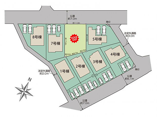 糟屋郡志免町王子2丁目8棟 区画図