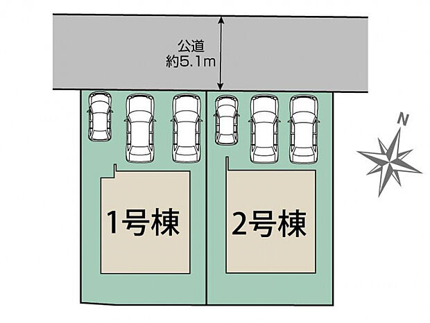 福岡市東区青葉6丁目2棟 区画図