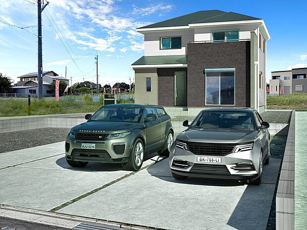 【19号棟:現地外観】
19号棟 内覧できます! フレンチクリームをベースにタイル調のレッドカラーをアクセントにした南欧風の外観デザインが魅力です。