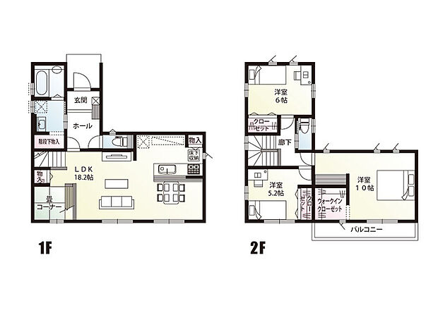 桶川市上日出谷南1丁目 3区画 1号棟 間取り図