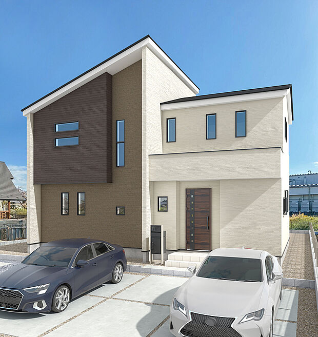 3号棟：外観完成イメージ　※現地写真パース合成したものです