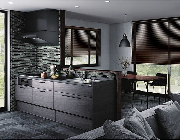 【トクラス：システムキッチン（食洗器・人造大理石シンク）】高品質システムキッチン標準仕様。家事の時短になる食器洗い乾燥機付き。シンクは高級感漂う人造大理石シンクになります。