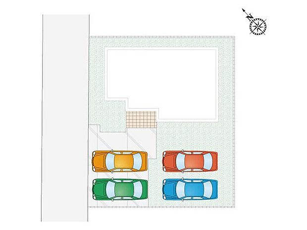 【4LDK】合計4台駐車可能です！周辺道路は交通量が少ない為、お子様のいらっしゃるご家庭でも安心です。