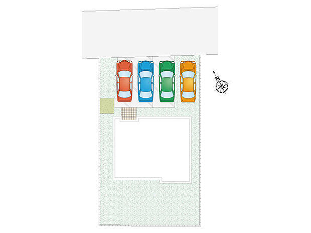 【4LDK】並列駐車4台可能！ご家族の増車や来客時にも安心です♪

