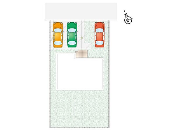 【4LDK】並列駐車3台可能+広々とした南庭！※本物件には太陽光発電システムがあらかじめ設置されており、電気の利用に際しては大阪ガス（株）との「スマイルーフ」契約並びに別途定める毎月の電気料金が必要となります。