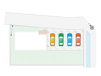 敷地面積92坪超の為、陽当たり良好！お車並列４台駐車可能！
制振装置「Kダンパー」を標準装備した「耐震＋制震」の地震に強い家！ 