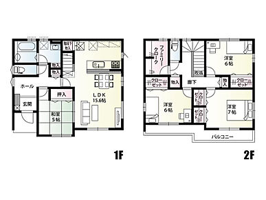 家の中をスムーズに移動できる回遊動線のある間取りで、家事効率も良く快適に生活できます♪
4.5帖の和室はLDKとホールのどちらからでも出入り可能で、お子様のお昼寝スペースや客間としてもお使いいただけます。
南面バルコニーではお洗濯物も気持ちよく乾きます！ 