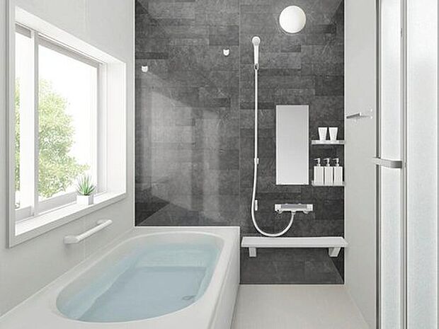 【【浴室：ルクレ（ハウステック）】】エコロジーな性能とお手入れのしやすさを実感。
洗練された美しさと使いやすさを追求したシステムバスルームです。