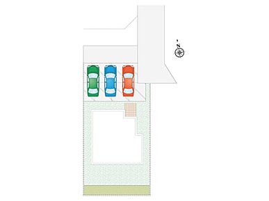 土地面積60坪以上。車の駐車以外にも使える広々スペース。プランターでお花を育てたり、家庭用プールを広げてお子様と楽しむのも良いですね。 