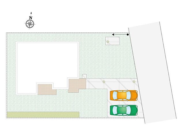 【3LDK】駐車2台可能です！不在時の荷物の受け取りに便利な、宅配ボックス搭載門柱付き！