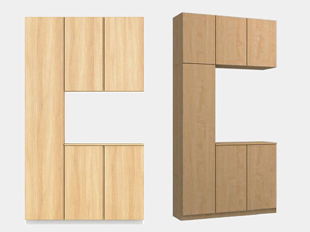 【シューズボックス】約60足分の靴が収納可能。ボックス内部は高さを自由に変更できる可動棚となっており、様々なサイズの靴やブーツが収納できます。棚板は樹脂製なので汚れたら水洗い可能です。