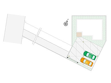 並列2台駐車可能です！
時間を有効活用できる宅配ボックス付き！ 