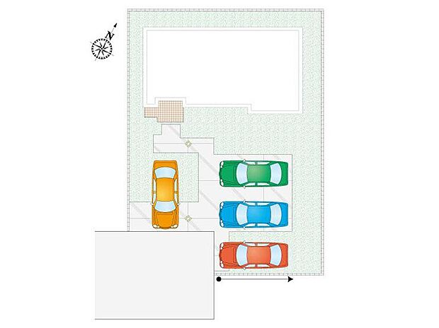 【4LDK】4台駐車可能。不在時の荷物の受け取りに便利な、宅配ボックス搭載門柱付き!