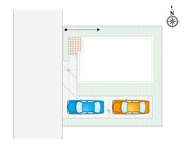約43坪とゆとりある広さの敷地です！駐車2台可能！不在時の荷物の受け取りに便利な、宅配ボックス搭載門柱付き。 