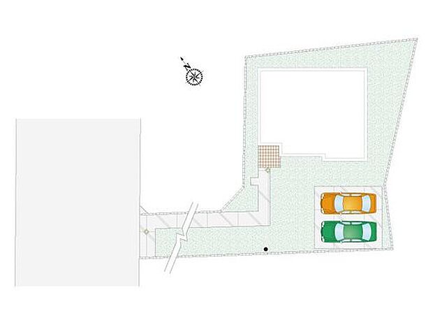【4LDK】駐車2台以上可能。道路に出るまでに一定の距離がありますのでお子様の飛び出し防止やプライバシーが保たれます!