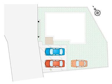 最大3台駐車可能です！ライフスタイルに合わせたお庭の活用が可能です♪不在時の荷物の受け取りに助かる、宅配ボックス搭載門柱付き。 