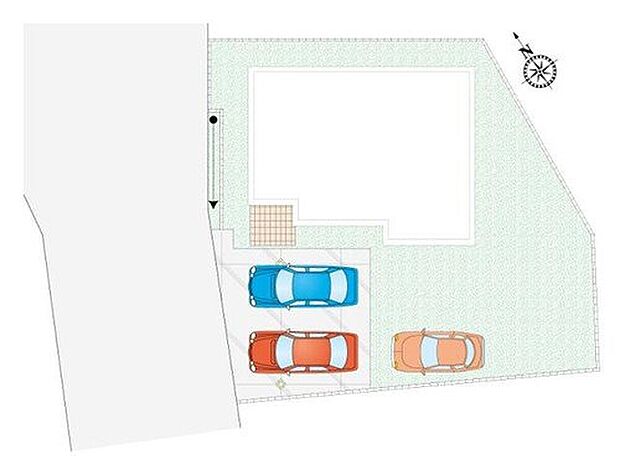 【4LDK】最大3台駐車可能です！ライフスタイルに合わせたお庭の活用が可能です♪不在時の荷物の受け取りに助かる、宅配ボックス搭載門柱付き。
