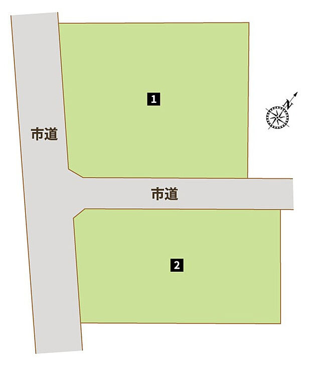 【【全体区画図】】全2区画の分譲地です！広々とした敷地が、ゆとりある暮らしを叶えます♪