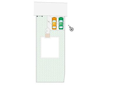 並列駐車2台可能！不在時の荷物の受け取りに便利な、宅配ボックス搭載門柱付き。 