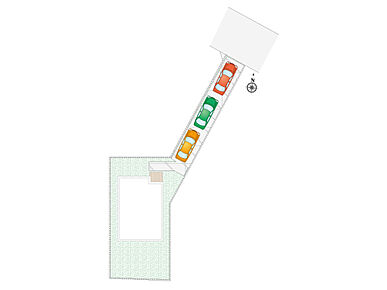 土地面積203.03m2には路地状敷地部分46.5m2が含まれています。 