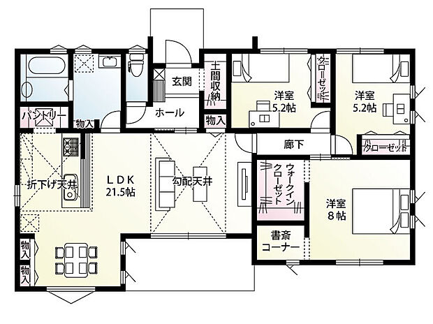 【3LDK】建売物件には希少な、20帖以上のLDKを採用!友人やご家族が大勢遊びに来ても、圧迫感なく寛ぐことが出来る空間です♪