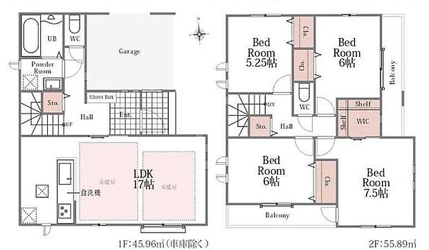 (A号棟)、価格8790万円、4LDK、土地面積104.73m2、建物面積116.34m2